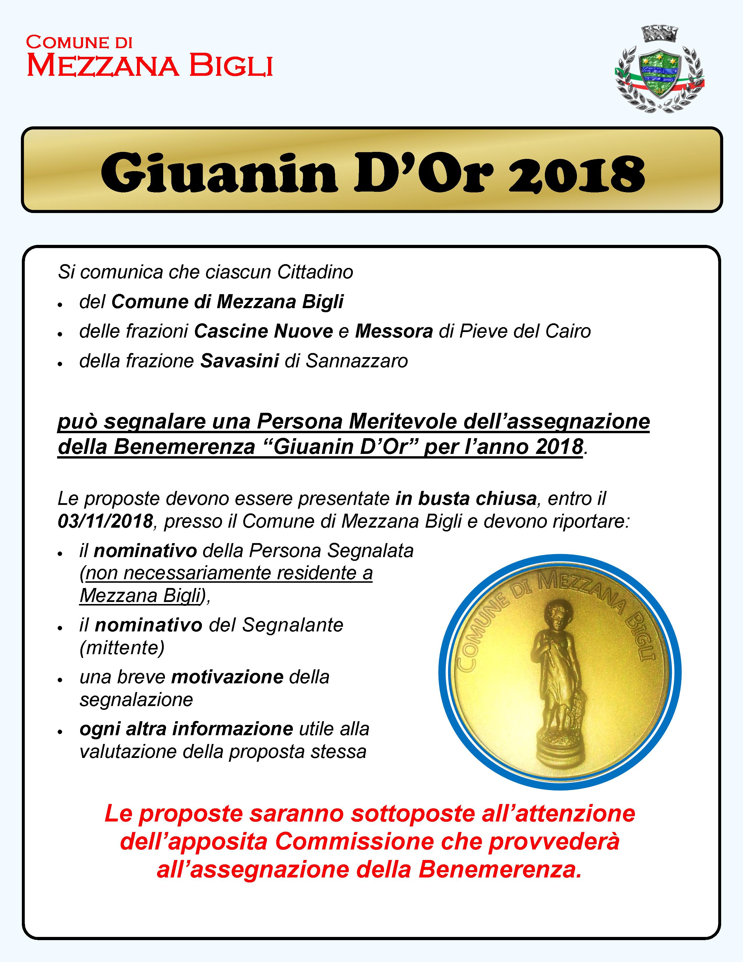 Giuanin Candidature 2018